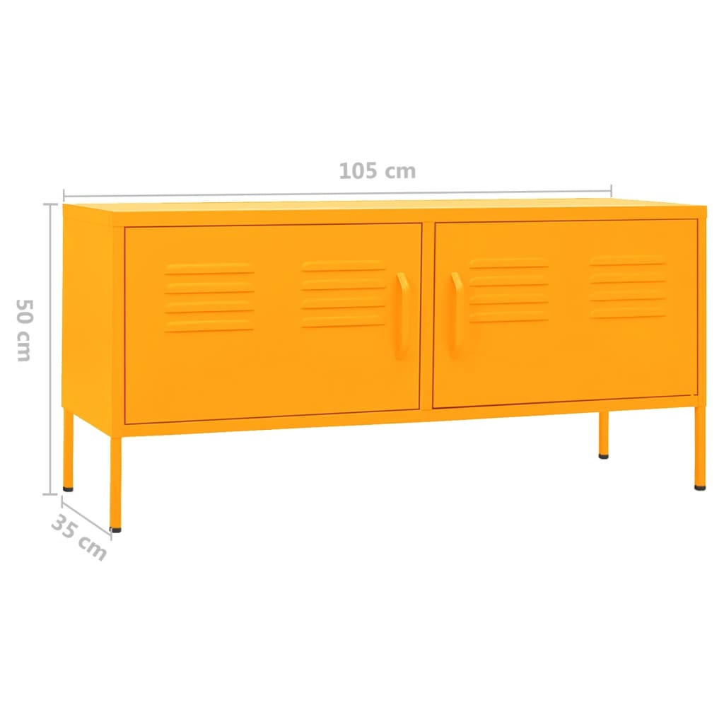 TV Cabinet Mustard Yellow 105x35x50 cm Steel