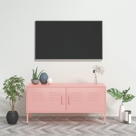 TV Cabinet Pink 105x35x50 cm Steel