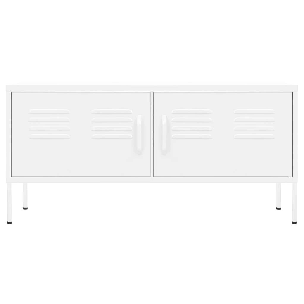 TV Cabinet White 105x35x50 cm Steel