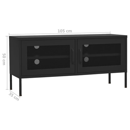 TV Cabinet Black 105x35x50 cm Steel