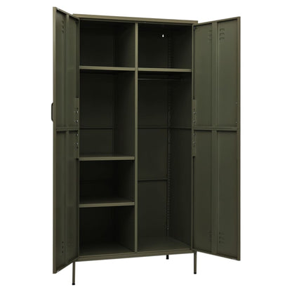 Wardrobe Olive Green 90x50x180 cm Steel