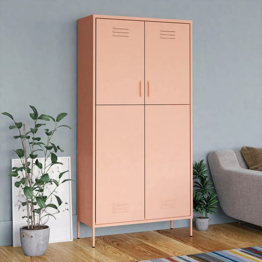 Wardrobe Pink 90x50x180 cm Steel