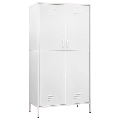 Wardrobe White 90x50x180 cm Steel