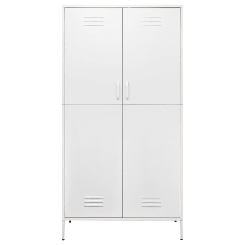 Wardrobe White 90x50x180 cm Steel