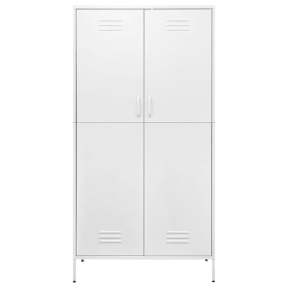 Wardrobe White 90x50x180 cm Steel