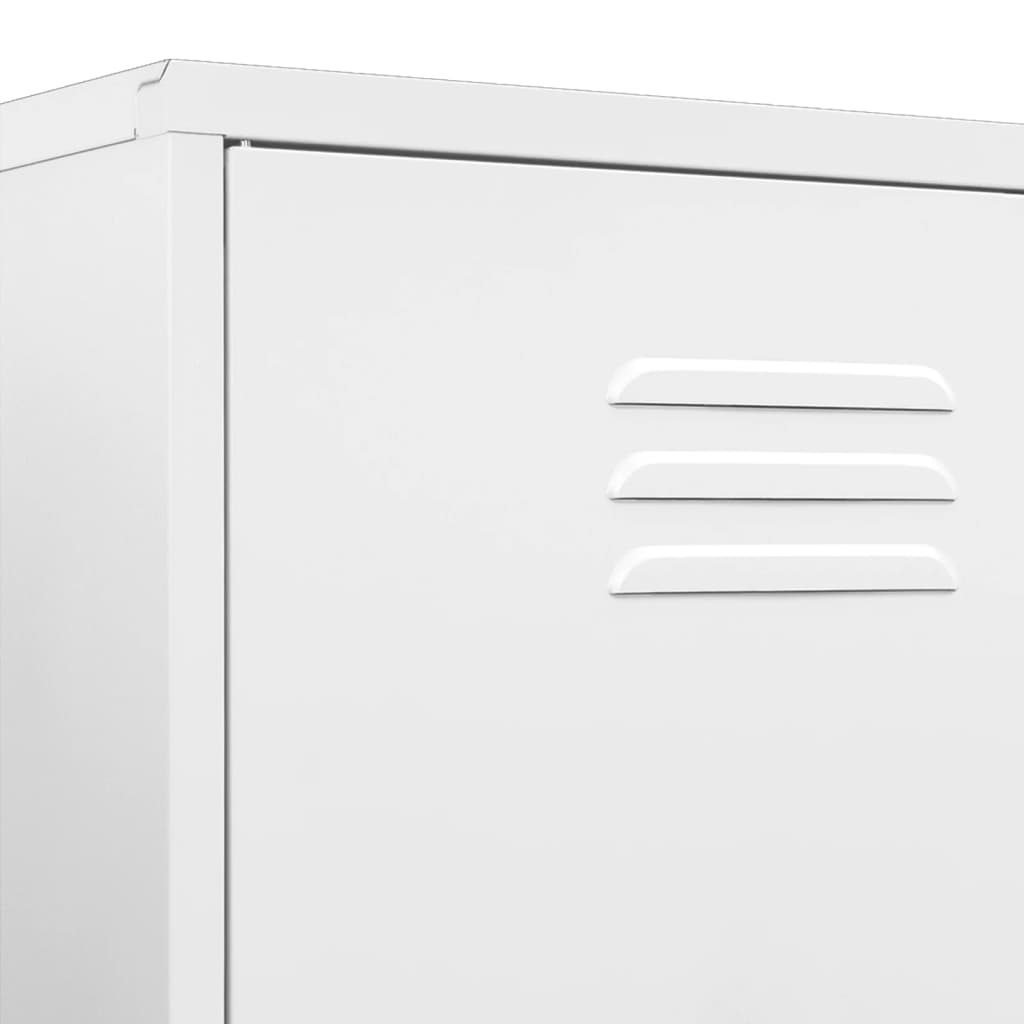 Wardrobe White 90x50x180 cm Steel