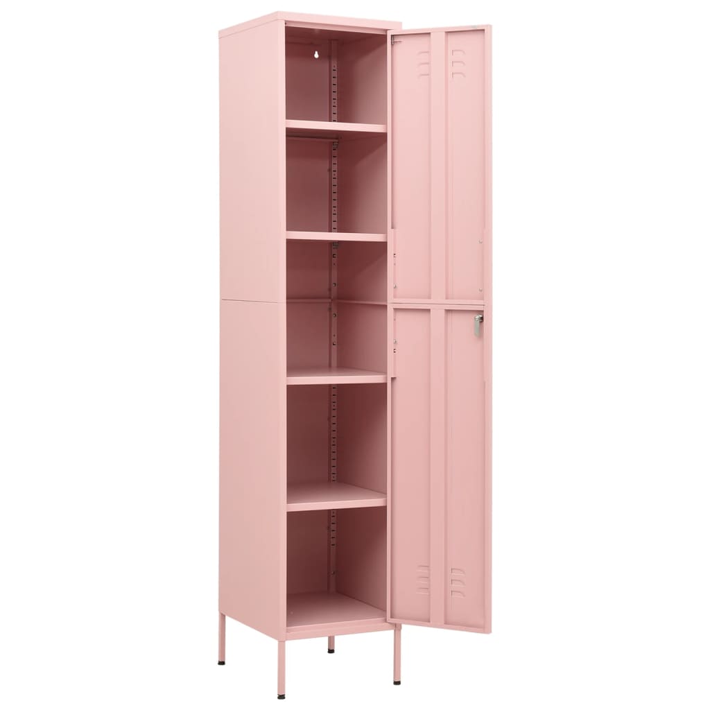Locker Cabinet Pink 35x46x180 cm Steel