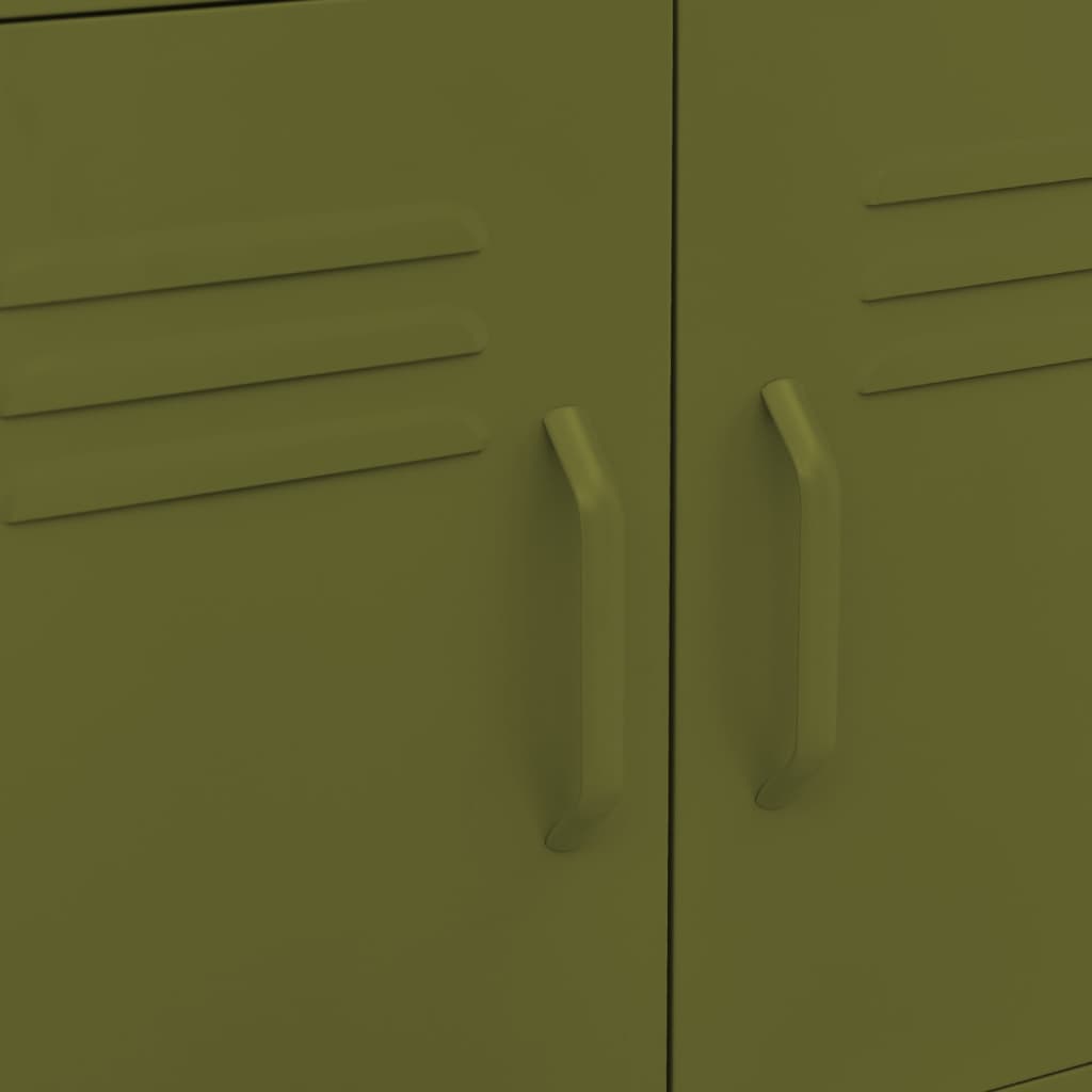 Storage Cabinet Olive Green 60x35x56 cm Steel