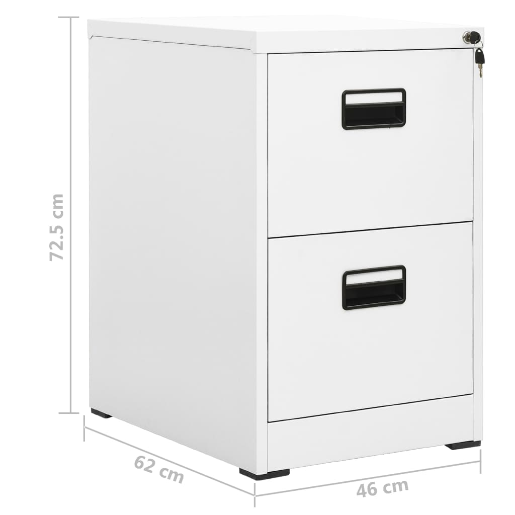 Filing Cabinet White 46x62x72.5 cm Steel