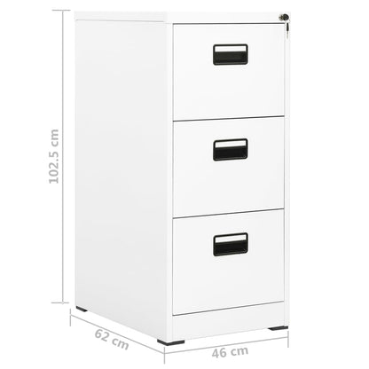 Filing Cabinet White 46x62x102.5 cm Steel