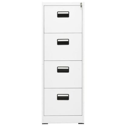 Filing Cabinet White 46x62x133 cm Steel