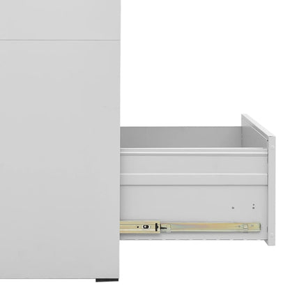 Filing Cabinet Light Grey 46x62x133 cm Steel