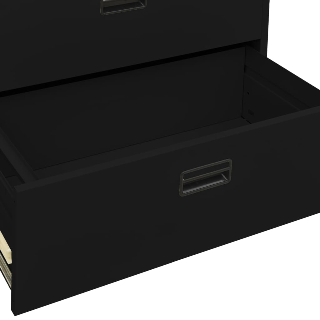 Filing Cabinet Black 90x46x72.5 cm Steel