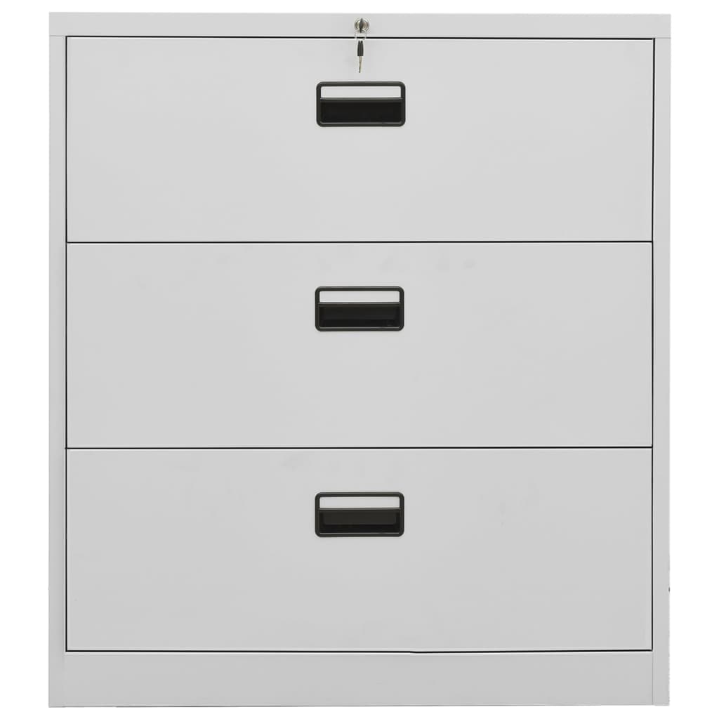 Filing Cabinet Light Grey 90x46x103 cm Steel