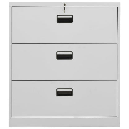 Filing Cabinet Light Grey 90x46x103 cm Steel