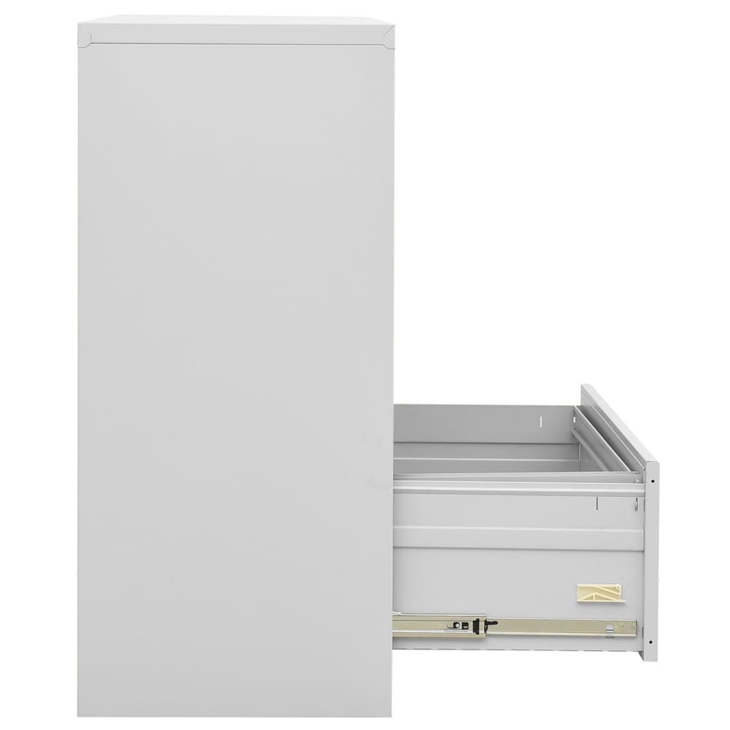 Filing Cabinet Light Grey 90x46x103 cm Steel