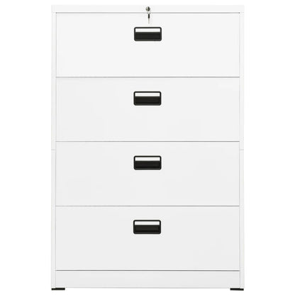 Filing Cabinet White 90x46x134 cm Steel