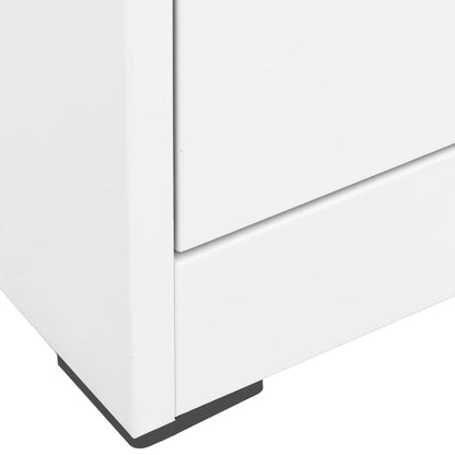 Filing Cabinet White 90x46x134 cm Steel