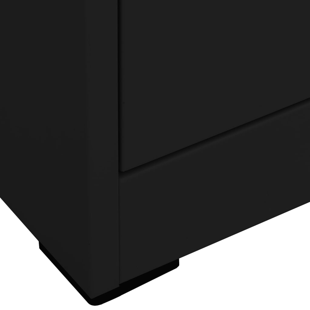 Filing Cabinet Black 90x46x134 cm Steel