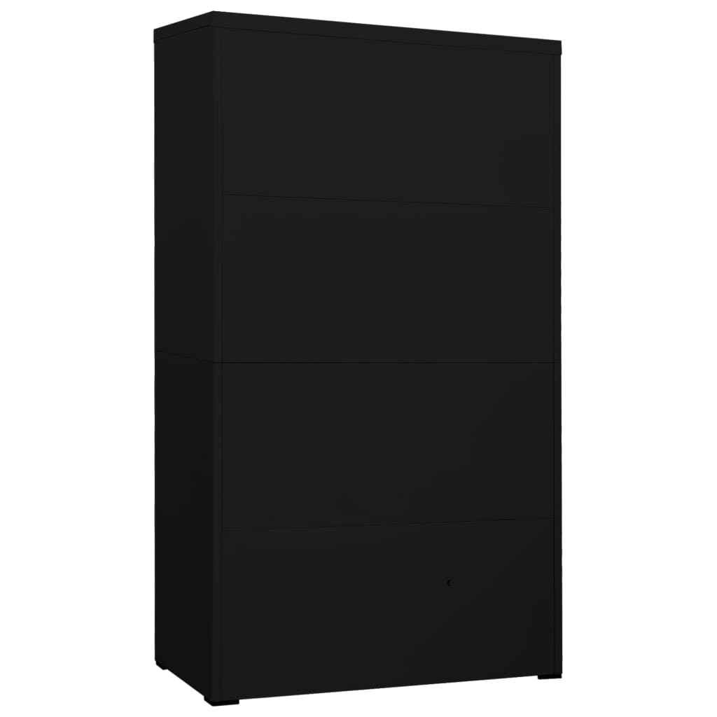 Filing Cabinet Black 90x46x164 cm Steel