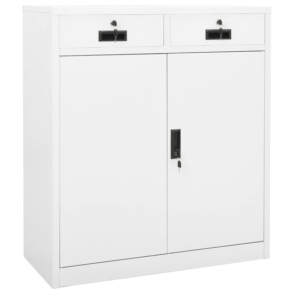 Office Cabinet White 90x40x102 cm Steel