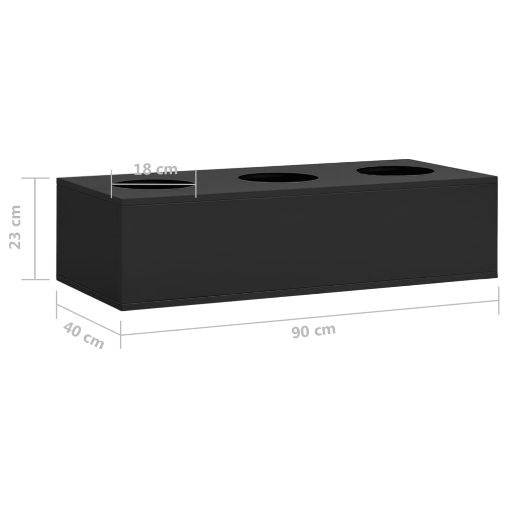 Office Flower Box Anthracite 90x40x23 cm Steel