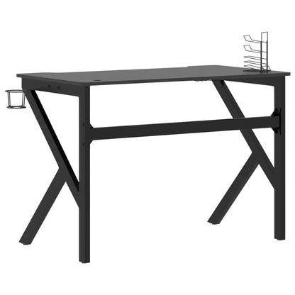 Gaming Desk with K Shape Legs Black 110x60x75 cm