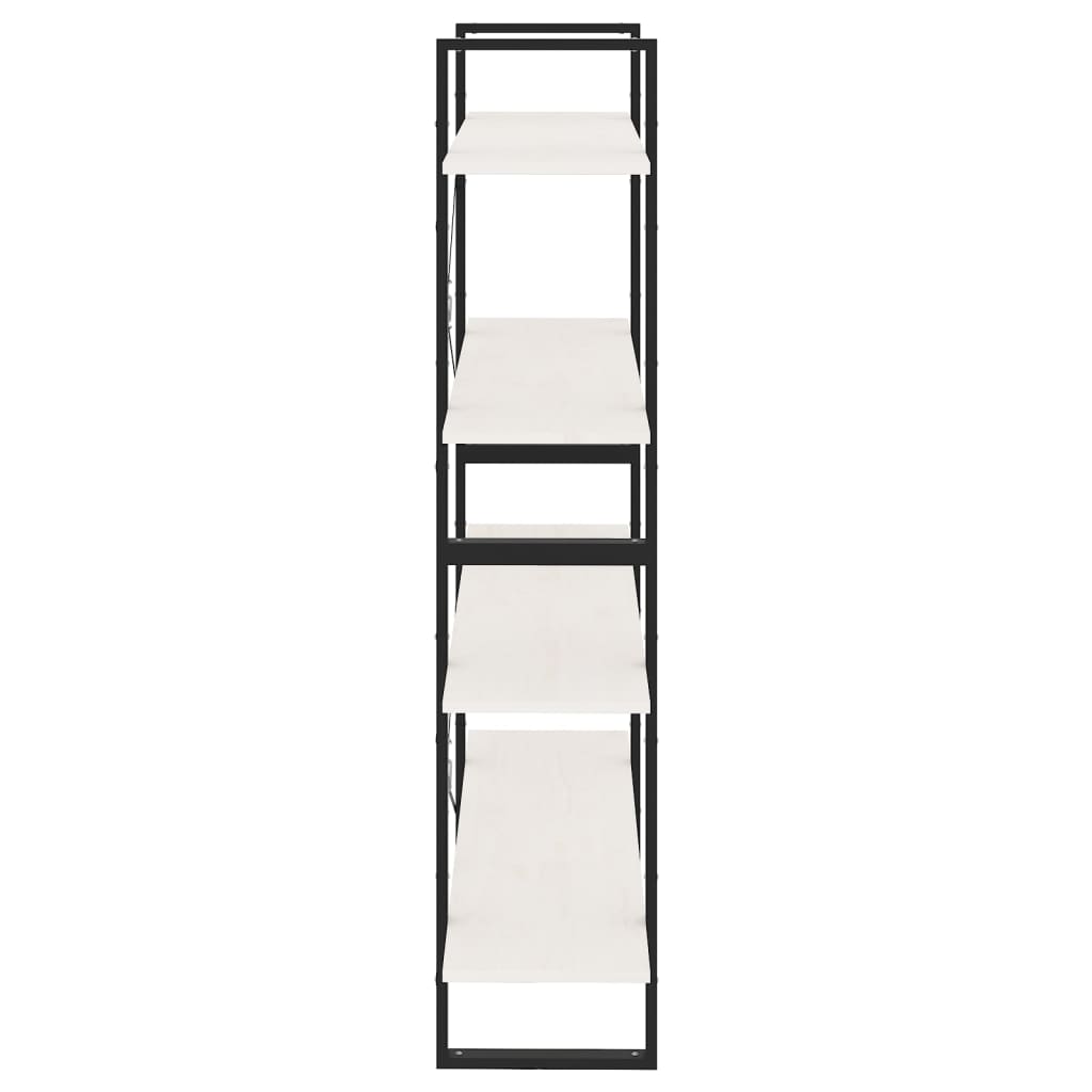 4-Tier Book Cabinet White 100x30x140 cm Solid Pine Wood