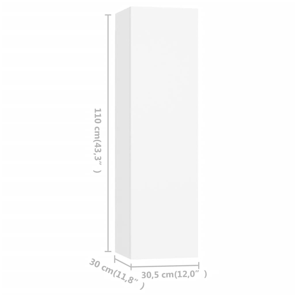 3 Piece TV Cabinet Set White Engineered Wood