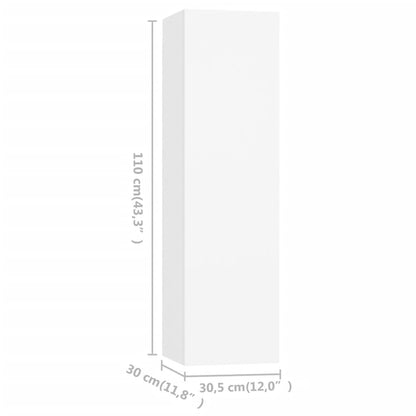 3 Piece TV Cabinet Set White Engineered Wood