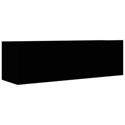 6 Piece TV Cabinet Set Black Engineered Wood