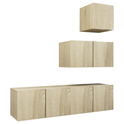 4 Piece TV Cabinet Set Sonoma Oak Engineered Wood