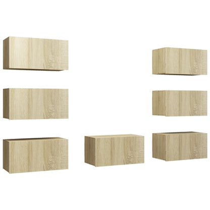 TV Cabinets 7 pcs Sonoma Oak 30.5x30x60 cm Engineered Wood