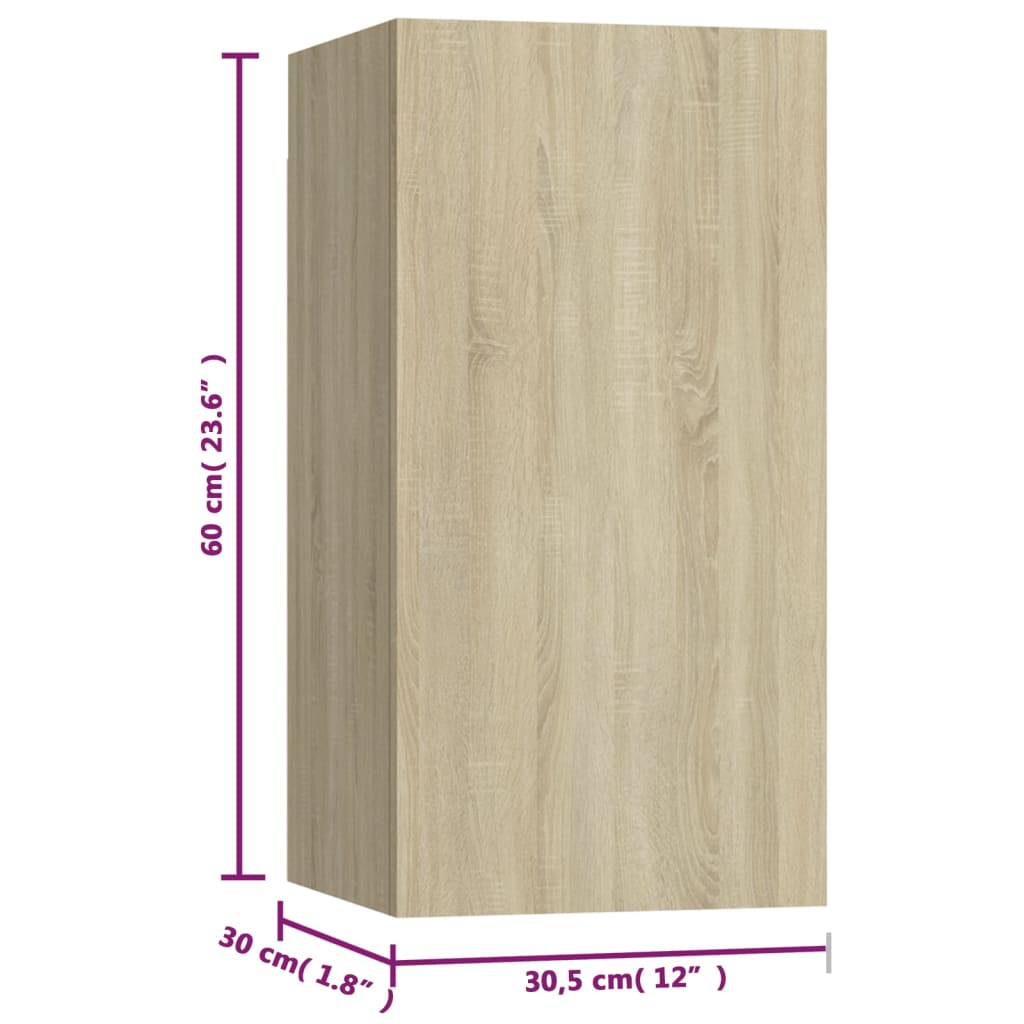 TV Cabinets 7 pcs Sonoma Oak 30.5x30x60 cm Engineered Wood