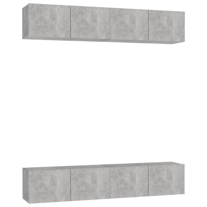 TV Cabinets 4 pcs Concrete Grey 80x30x30 cm Engineered Wood