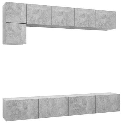 5 Piece TV Cabinet Set Concrete Grey Engineered Wood