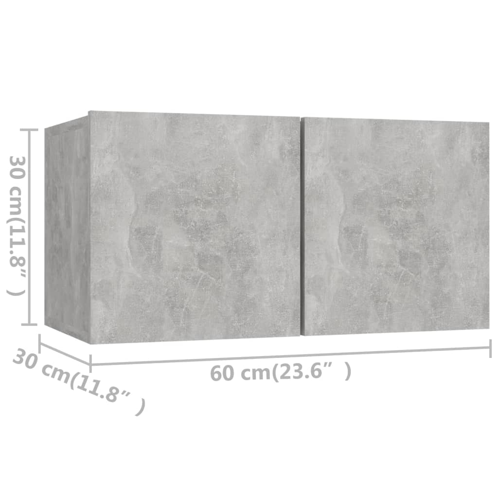 5 Piece TV Cabinet Set Concrete Grey Engineered Wood