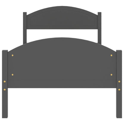 Bed Frame without Mattress Dark Grey Solid Pine Wood 100x200cm