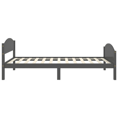 Bed Frame without Mattress Dark Grey Solid Pine Wood 100x200cm