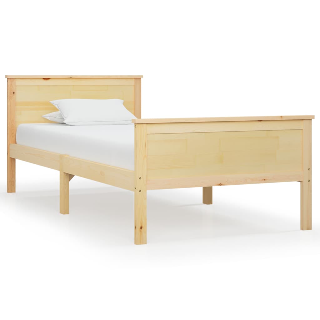 Bed Frame without Mattress Solid Wood Pine 100x200 cm