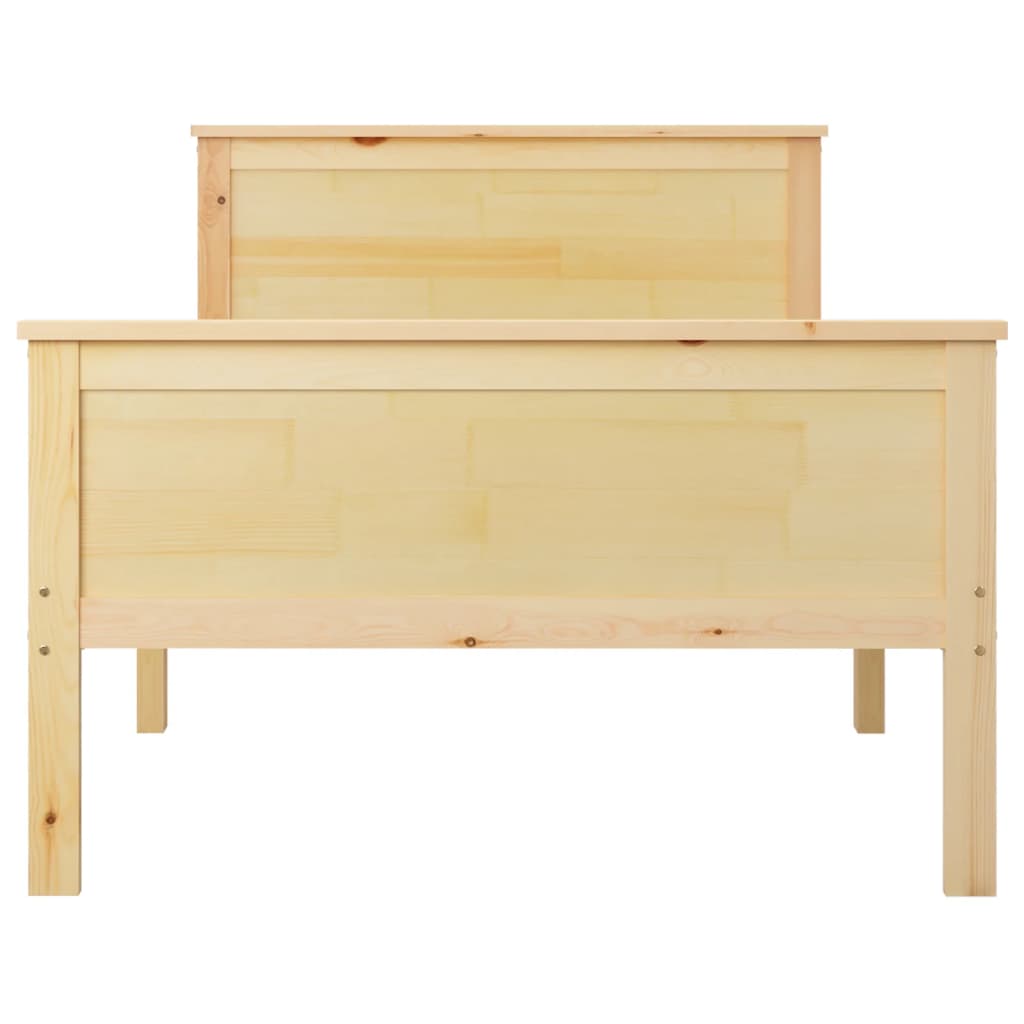 Bed Frame without Mattress Solid Wood Pine 100x200 cm