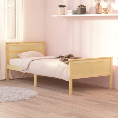 Bed Frame without Mattress Solid Wood Pine 100x200 cm