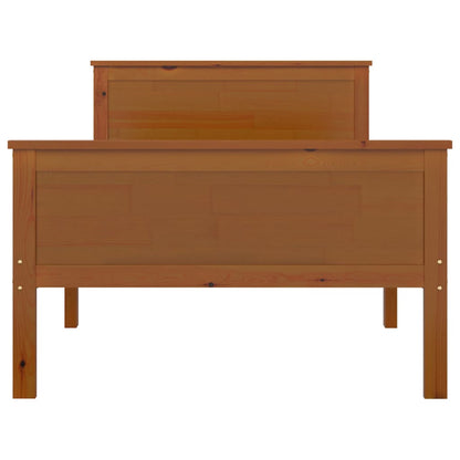Bed Frame without Mattress Honey Brown Solid Wood Pine 90x200 cm