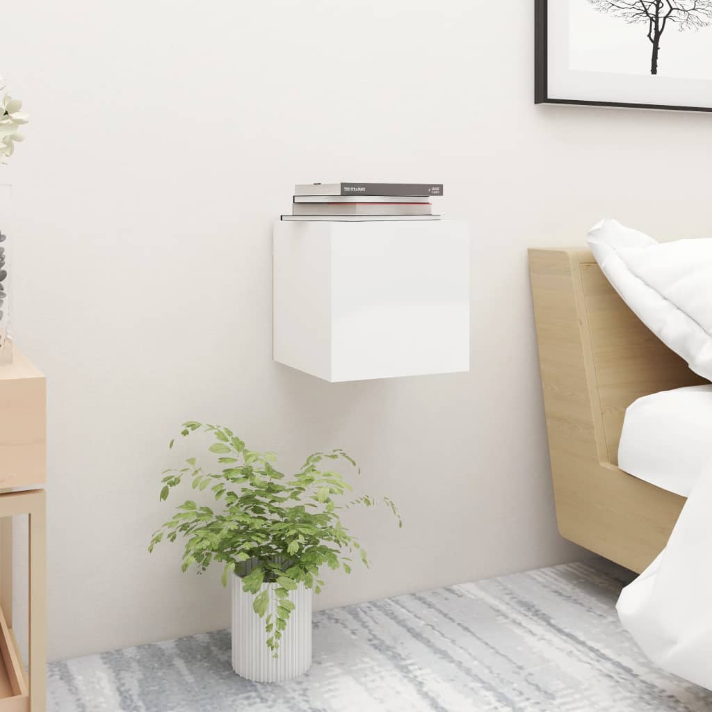 Bedside Cabinets 2 pcs High Gloss White 30.5x30x30 cm Engineered Wood