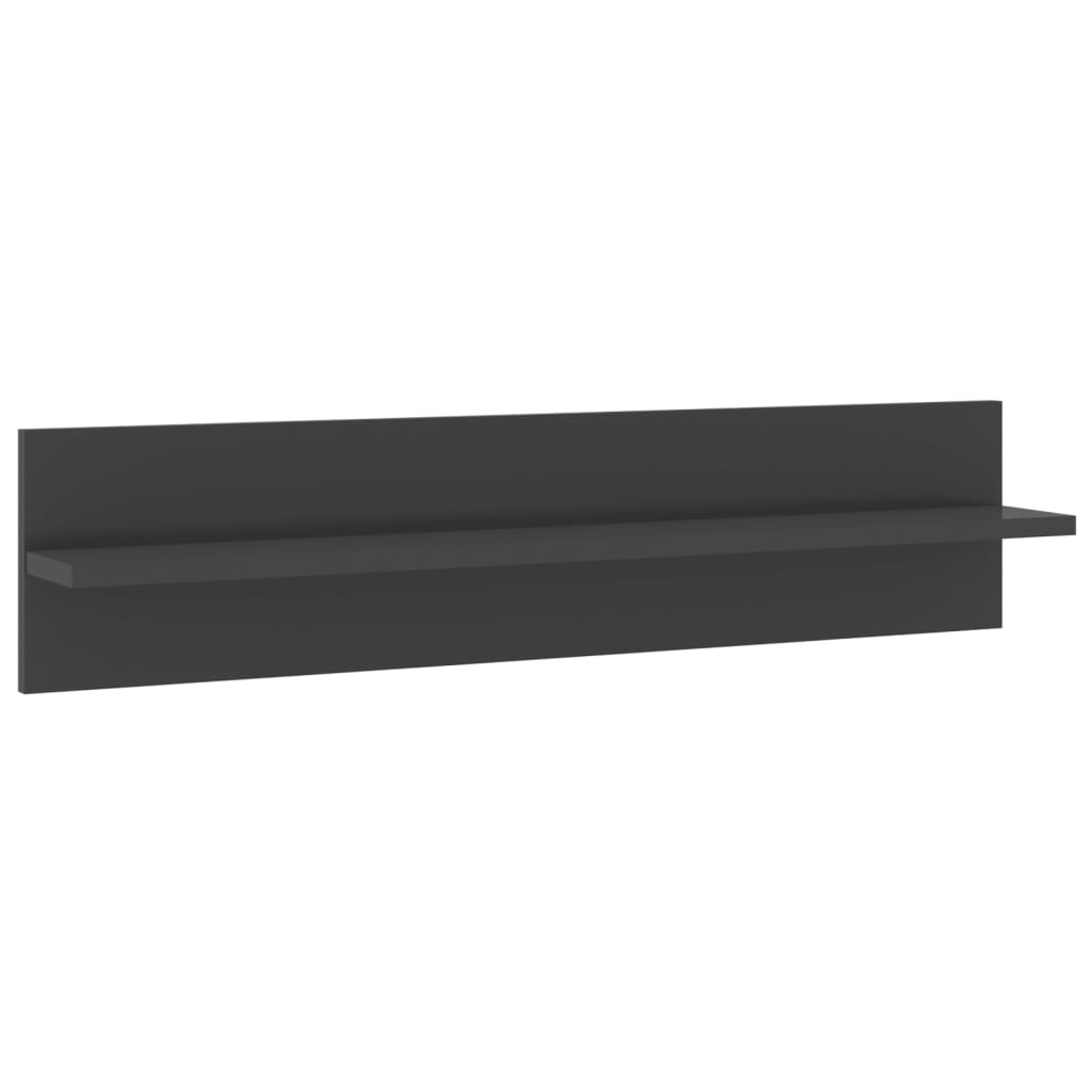 Wall Shelf 2 pcs High Gloss Grey 80x11.5x18 cm Engineered Wood