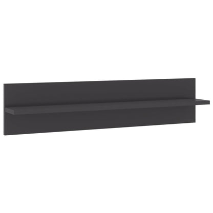 Wall Shelf 2 pcs High Gloss Grey 80x11.5x18 cm Engineered Wood