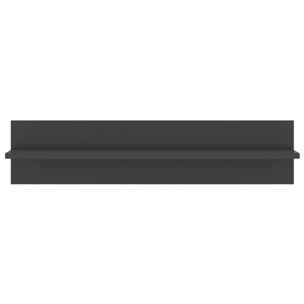 Wall Shelf 2 pcs High Gloss Grey 80x11.5x18 cm Engineered Wood