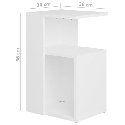 Side Table White 36x30x56 cm Engineered Wood