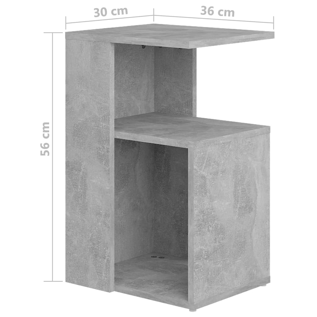 Side Table Concrete Grey 36x30x56 cm Engineered Wood