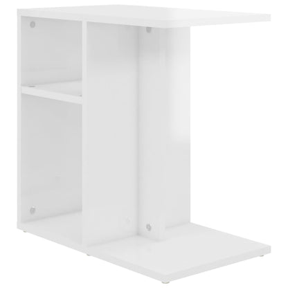 Side Table High Gloss White 50x30x50 cm Engineered Wood